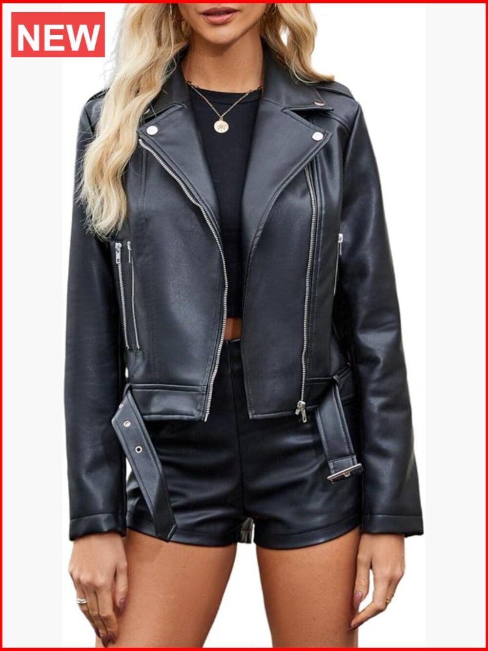 Oversized Faux Suede Motorcycle Jacket Long Sleeve Women Fall Winter
